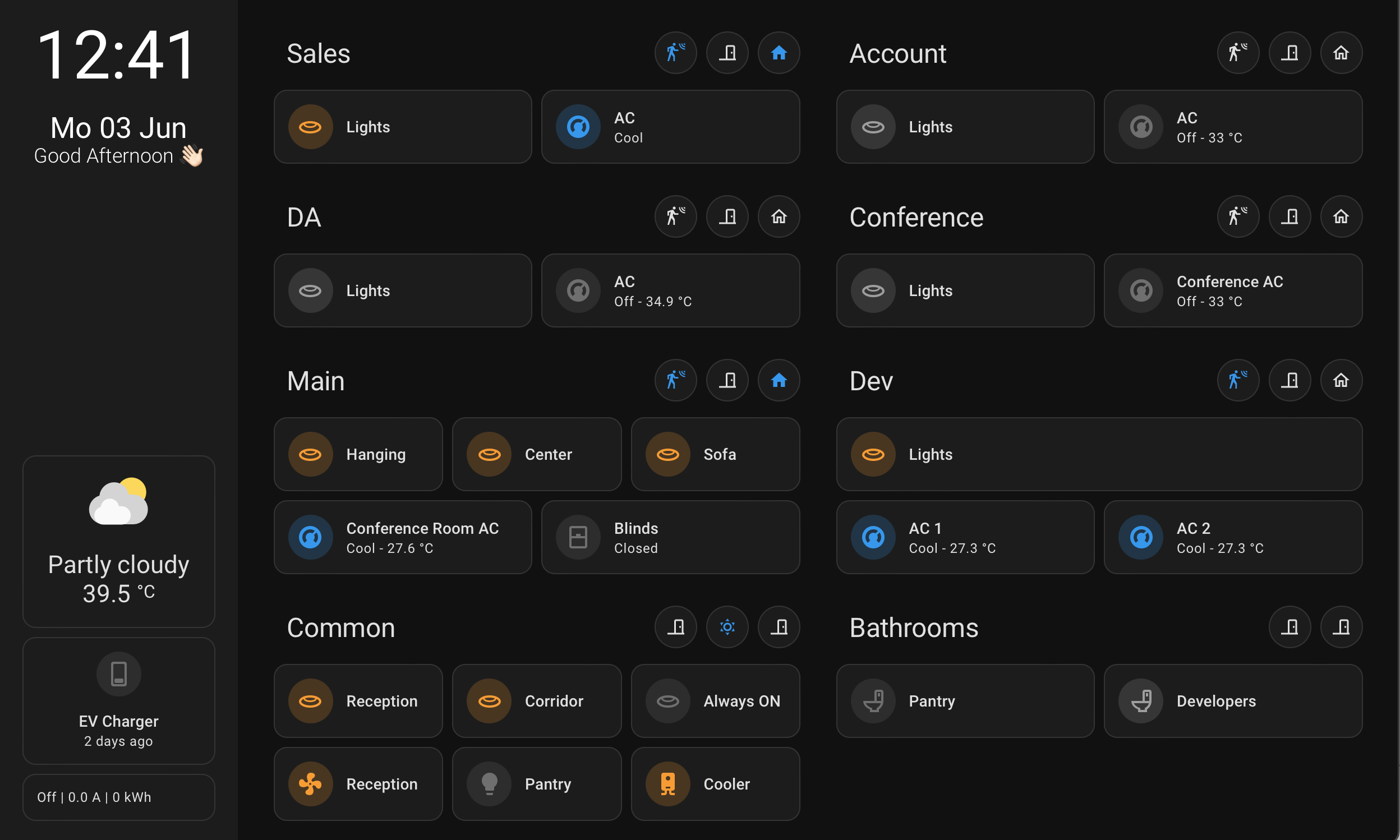 Home Assistant Dashboard Development